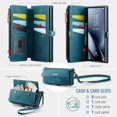 thumbnail image 3 of funda Billetera para Samsung Galaxy S24 Ultra con Ranuras [Bolsillo con Cremallera con Ranura para Efectivo de 9 Tarjetas] Cierre magnético, Correa Desmontable, Pata de Cabra,Bloqueo RFID y TPU, 3 of 9