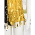 thumbnail image 7 of Alvivi Kids Girls Color Block Sequins Tassels Fringed Leotard Dress Ballroom Latin Dance Costume Yellow 16, 7 of 7