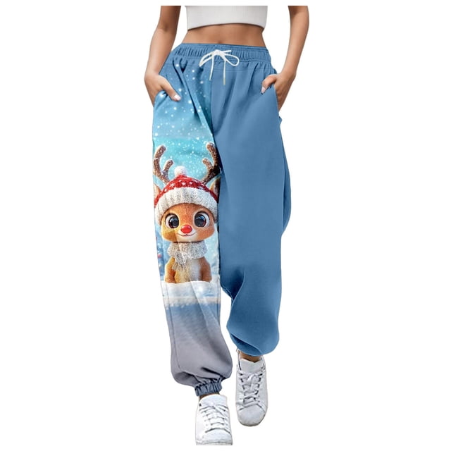 WEAIXIMIUNG Sweatpants Women Pack Women's Easter Santa Pants