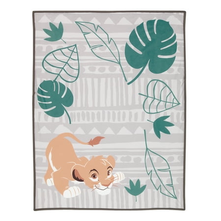 UPC: 0084122009769 | Lambs & Ivy THE LION KING Picture Perfect Baby Blanket – Beige Green Jungle