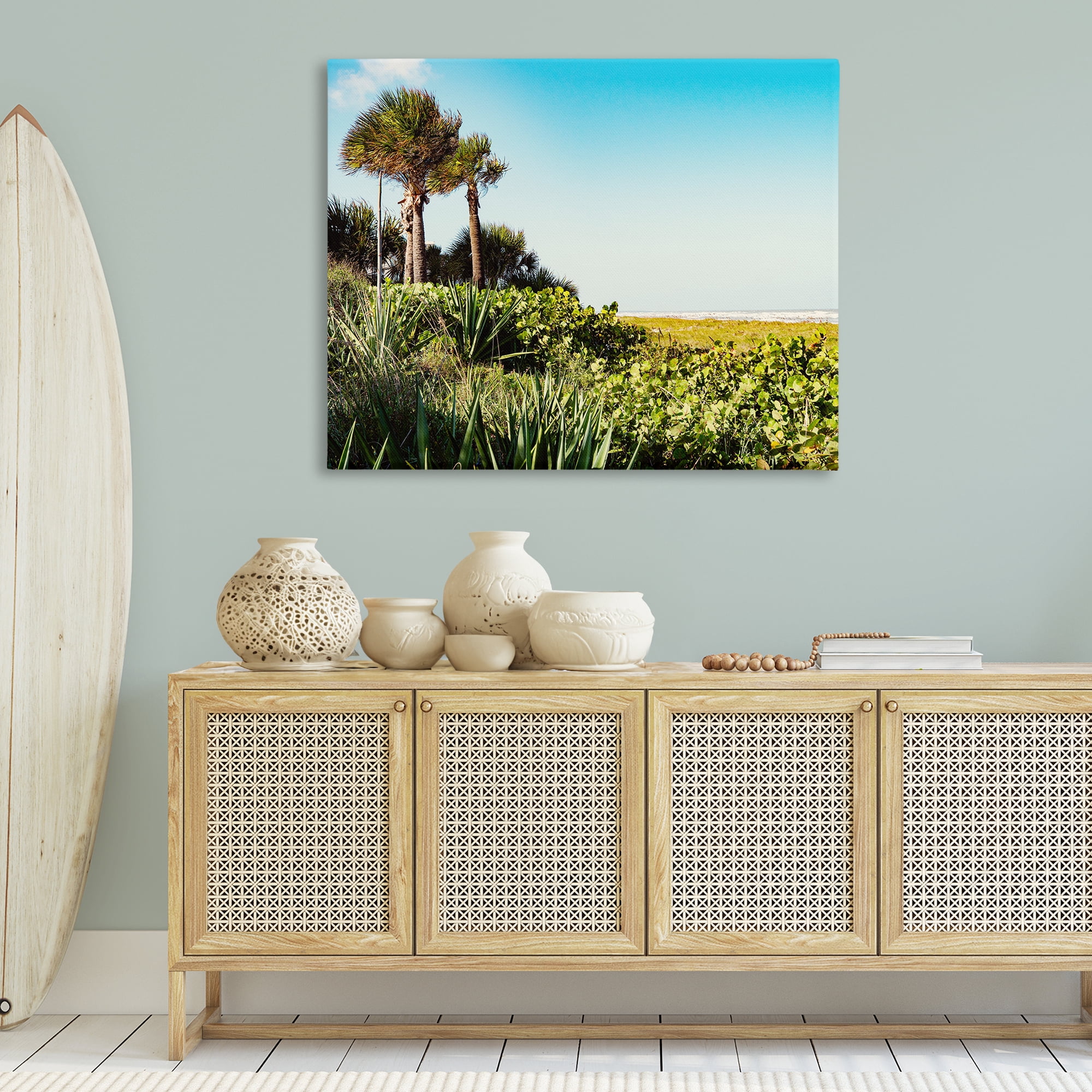 Stupell Industries Lush Tropical Shoreline Landscape Photography Gallery Wrapped Canvas Art Print Wall Art, 48 x 36