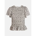 thumbnail image 6 of Time and Tru Women's Smocked Top with Short Puff Sleeves, Sizes XS-XXXL, 6 of 6
