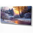 thumbnail image 3 of Designart Winter Forest in River Canvas Wall Art, 3 of 4