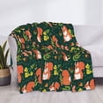 thumbnail image 3 of Honeii Forest Squirrel print throw blanket, crafted from cozy cotton flannel, offers versatile home decor as a bedding suitable for all seasons.-60"x50", 3 of 6