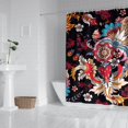 thumbnail image 3 of Retro Colorful Paisley Curtain 72x84 Inches, Quick-Dry Polyester with Plastic Hooks, Bohemian Artistic Floral Style for Bathrooms, 3 of 5