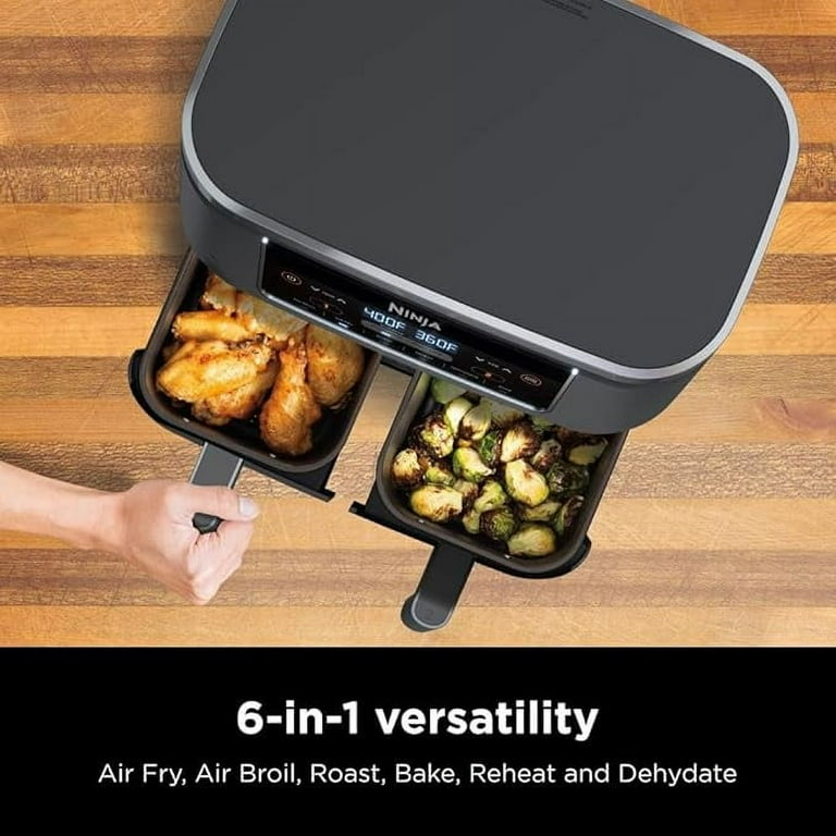 【blackninja1】他のユーザーの方のご購入はご遠慮ください！ Ninja DZ201 Foodi 8 Quart 6-in-1 Air Fryer, DualZone Cook