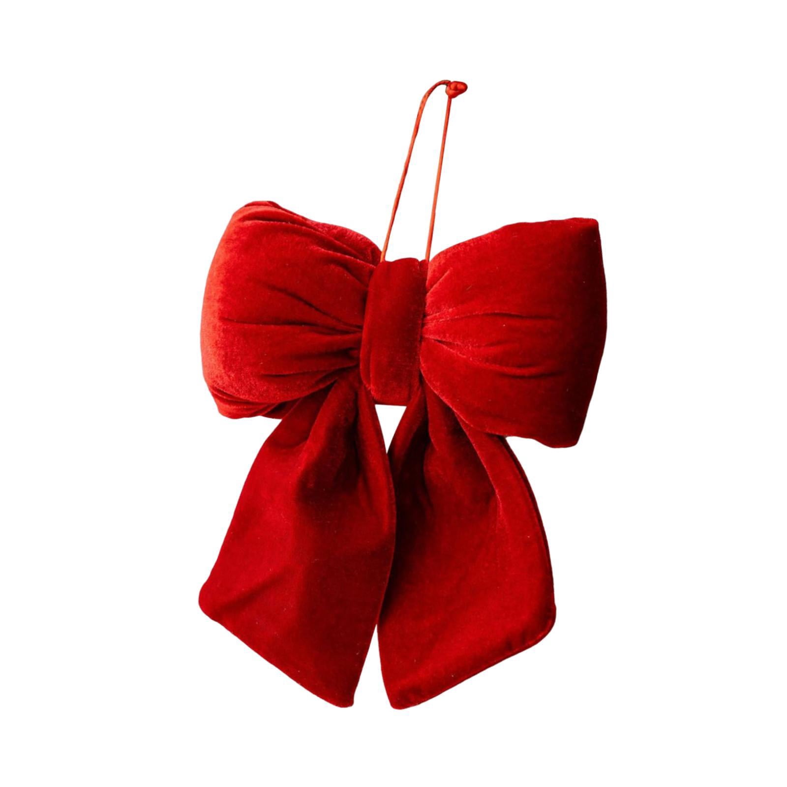 Dualoai Christmas Bow Soft Rustic Christmas Tree Decoration for Wedding Garland Door L