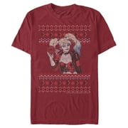 Men's Batman Ugly Christmas Harley Quinn Graphic Tee Cardinal Large