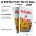 thumbnail image 2 of Nachos & Cheese (2-PACK) 24" x 36" Plastic Signs | Sign Insert 4mm Corrugated Plastic Signs Storefront Window Poster, 2 of 2
