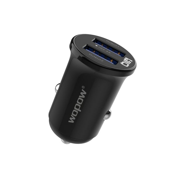 wopow WR01 Dual USB Car Charger IQ2.4A BLACK