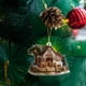 thumbnail image 4 of Adornos de granja de pollos 2025. Adorno navideño de madera de gallinero para amantes de los adornos de granja., 4 of 5