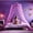 Purple - Unicorns, variant on Pink Canopy for Girls Bed with Pre-Glued Glow in The Dark Stars - Princess Mosquito Net Room Decor - Kids & Baby Bedroom Tent with Galaxy Lights - 1 Opening Canopy Bed & Hanging Kit Included