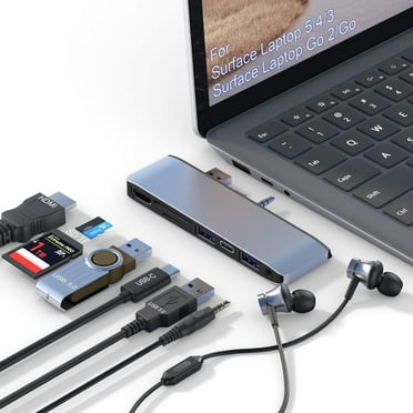 Surface Laptop 5/Laptop 4/Laptop 3/Laptop Go/Laptop Go2 Hub Docking Station with 4K@30HZ HDMI  2*USB 3.0  USB-C  SD TF Card Slot  3.5mm Audio Adapter for Surface Laptop 3/4/5/Laptop Go/Go2