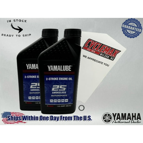 Cyclemax Standard Yamalube 2S 2-Stroke Premix Oil Kit compatible with 2018-2025 Yamaha YZ65