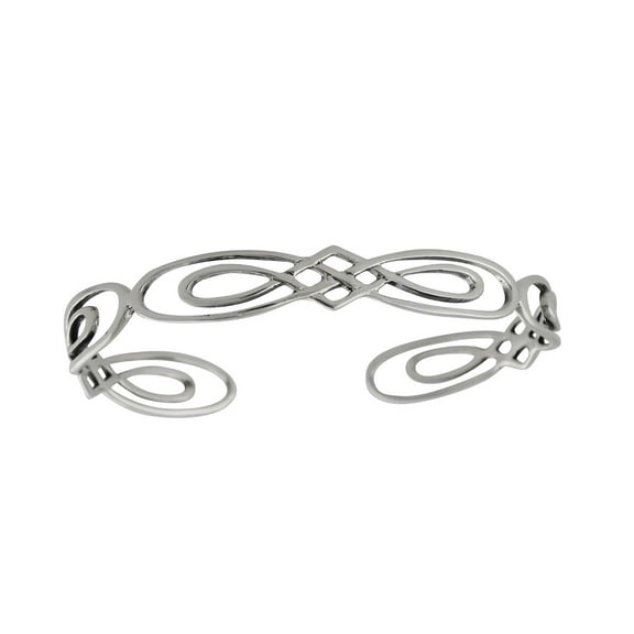 Sterling Silver Celtic Knot Infinity Cuff Bracelet