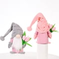 thumbnail image 3 of Muñeco de peluche de gnomo para el día de la madre, adorno artesanal con ramo de tulipán, regalo para el hogar, 3 of 10
