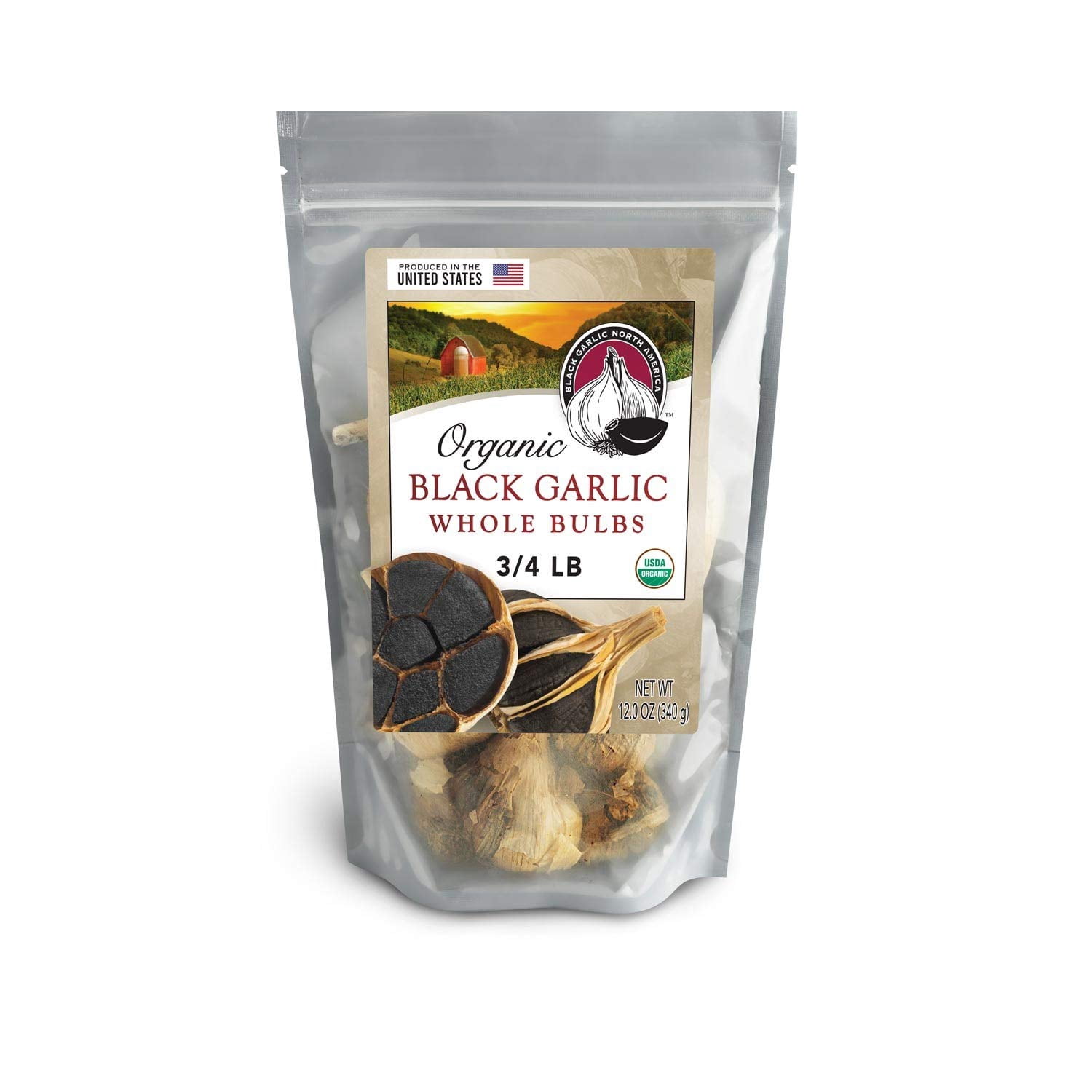 Organic Black Garlic Whole Bulbs 12oz Kosher Certified