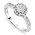 thumbnail image 4 of Silvago Jewel Round Cut 2.5 Ct Brilliant White Diamond Ring - 14K White Gold Plated Solitaire Ring - Engagement Wedding Diamond Jewellery for Women's - Halo Solitaire with Accents Women's Rings, 4 of 7