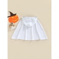 thumbnail image 4 of hirigin Baby Boy Girl Halloween Costume Hooded Cloak Ghost Print Robe Cape Oversized Hooded Blanket Sweatshirt Shawl Outerwear (White, 18-24 Months), 4 of 9