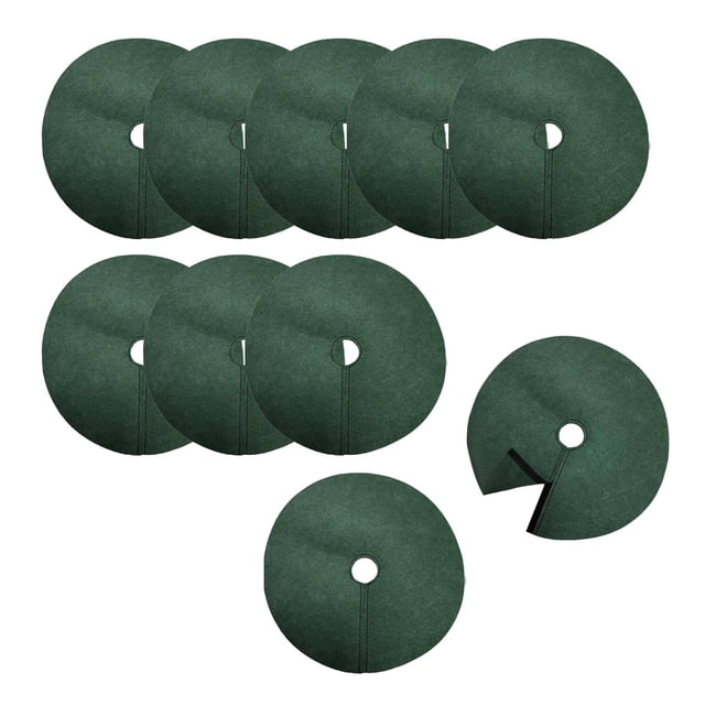 Almencla 10 Pieces Tree Mulch Rings Landscaping Thickened Cloth Covers Tree Protector XXXL