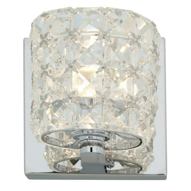 Access Lighting 23920-CH-CCL Prizm One Light Vanity with Clear Crystal Glass Shade, Chrome Finish