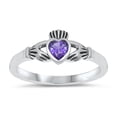 thumbnail image 6 of Sterling Silver  Cubic Zirconia Claddagh Ring, 6 of 9