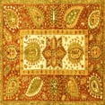 thumbnail image 1 of Ahgly Company Indoor Square Abstract Yellow Modern Area Rugs, 8' Square, 1 of 4