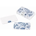 thumbnail image 1 of Abbott Collection Chintz Print Mini Double-Sided Note Cards. 50 Pieces - Paper, White/Blue (2x3.5"L), 1 of 2