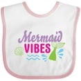thumbnail image 3 of Inktastic Mermaid Vibes with Tail and Seashell Girls Baby Bib, 3 of 4