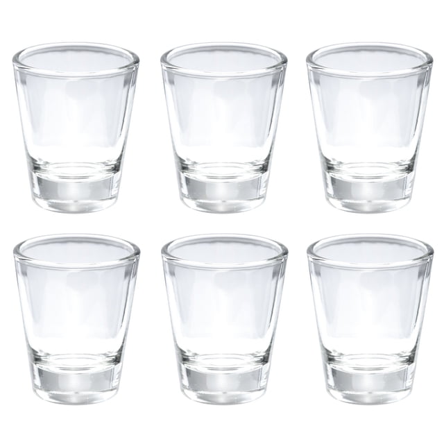 Thirsty Rhino Karan, Verre à Shot Rond 1.5 oz avec Base Lourde, Verre Clair, Ensemble de 6
