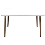 Best Master Mirage Modern Solid Wood Dining Table in White