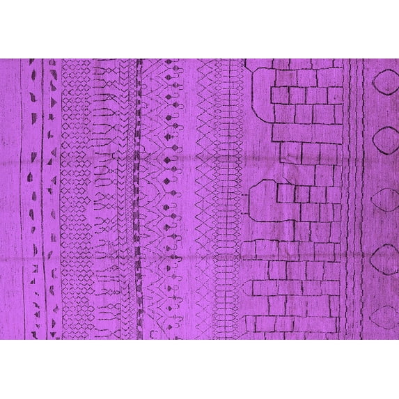 Ahgly Company Indoor Rectangle Solid Purple Modern Area Rugs, 2' x 3'