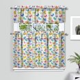 thumbnail image 2 of Kitchen Curtains 36 Inch Short - 3 Panel Set with Colorful Butterfly Floral Pattern, Rod Pocket Window Curtain, 100% Polyester for Butterfly Lovers, Farmhouse, Kitchen, Bedroom, Easy Wash, 2 of 6
