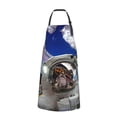 thumbnail image 2 of Lsque Astronaut in Outer Space Waterproof Apron Chef Aprons for Men Heavy Duty Chemical Work Apron Extra Long Grilling Aprons with Adjustable Bib Apron, 2 of 9