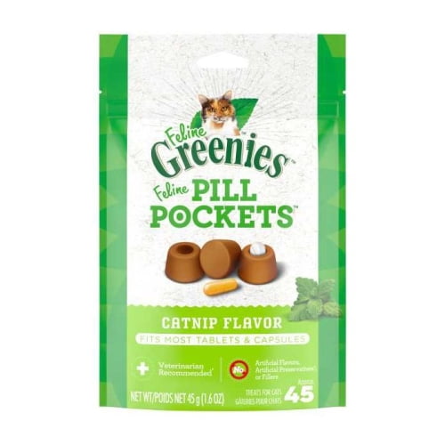 Greenies Greenies Friandises à l'Herbe à Chat avec Poches à Pilules, 1.6 Oz