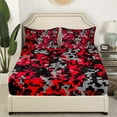 thumbnail image 3 of Erosebridal Teens Red Camouflage Twin Sheet Sets, Camo Abstract Bedding Twin Size, Army Militarily Decor, 3 of 7