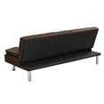 thumbnail image 6 of Couch and Sofa, Twin Fabric Sofa Sleeper Bed with Armrest, Convertible Futon Couches and Sofas w/Two Pillows, Small Spaces Recliner Couch Living Room Furniture Loveseat Sofa, Brown, LL166, 6 of 9