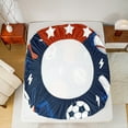 thumbnail image 5 of Castle Fairy Sport Baseball Basketball Soccer 4-Piece Full Size Sheets for Teens,Ball Gamer Bed Sheets,Abstract Stars Lightning Lightweight Sheet Sets,Breathable Home Decor, 5 of 7