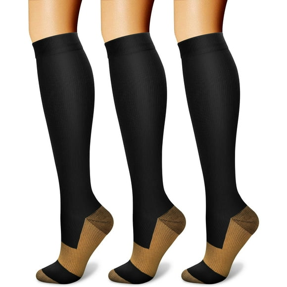 Calcetines de compresión CHARMKING Circulation de 15 a 20 mm Hg (3 pares)