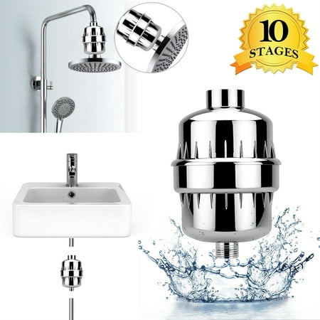 Shower Filter, WeGuard 10-Stage Universal Shower Head Water Filter with 2 Cartridges for Hard Water - Removing Chlorine Fluoride Heavy Metal - For All Types of (Best Chlorine Shower Filter)