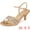 Rose Gold, variant on BLISSFUL STEP Women's Shoes Rhinestone Ankle Strap Kitten Heel Open Toe PU Buckle Sandals  Silver 8.5