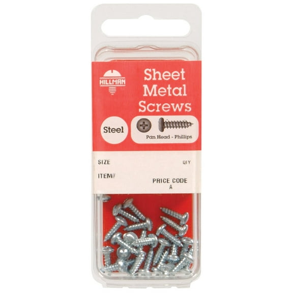Hillman 5493 10 x 3 in. Zinc Plated Phillips Pan Head Sheet Metal Screw- pack of 10