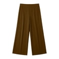 thumbnail image 5 of Lenpel Wide Leg Capri Pants for Women High Waist Baggy Cropped Trousers Comfy Flowy Casual Workout Yoga Capris, 5 of 5