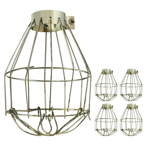 Huaq 5pcs Metal Lamp Bulb Guard Clamp Light Bulb Cage Guard Metal Bulb Guard Industrial Lamp Covers