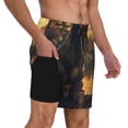 thumbnail image 2 of Yiaed Sunset Meditating Doberman Print Mens Swim Trunks Bathing Suit Compression Liner Beach Swim Shorts Swimwear Quick Dry Zipper Pocket No-Chafing Board Short-Small, 2 of 6