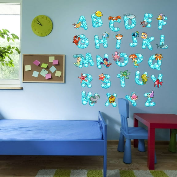 Alphabets Wall Decal Abcdefghijklmnopqrstuvwxyz Educational Alphabets Classroom Vinyl Decal Graceful Education Classroom Decoration - Size: 20 In X 20 In