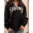 thumbnail image 3 of Y2k Men Spider Print Hoodies Women Hip Hop Zipper Long Sleeve Jacket Coats Autumn Winter Harajuku Casual Loose Hooded Sweatshirt, 3 of 4