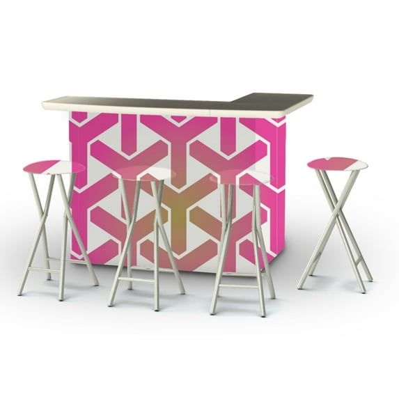 Best of Times Patio Bar and Tailgating Center with 4 Bar Stools