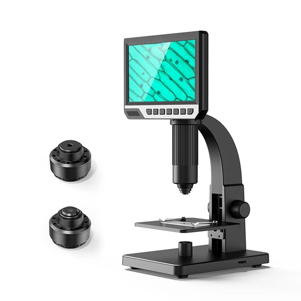 Microscopio Digital 2000X Con Pantalla Lcd De 7 Pulgadas Lente Dual Fuente De Alimentación Dual Compatible Con Tarjeta Tf Microscopio Microbiano Óptico Biológico Speravity TO004113-00