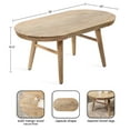 thumbnail image 2 of Kate and Laurel Conan Oval Wooden Coffee Table, 38 x 20 x 17, Natural Brown, Mid-Century Rounded Living Room Table with Solid Mango Wood Construction and Tapered Dowel Legs, 2 of 9